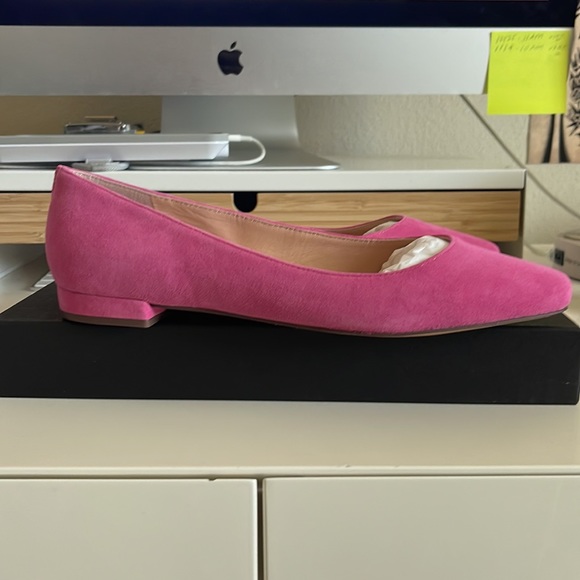 J. CREW SUEDE CLASSIC FLAT Neon Fuchsia Sz 9 - Picture 5 of 5